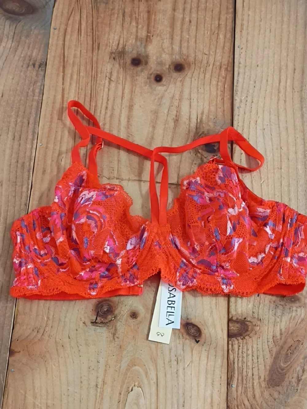 Cosabella Paradiso Lace Underwire Demi Bra Sicilian Orange Size 34C NWT